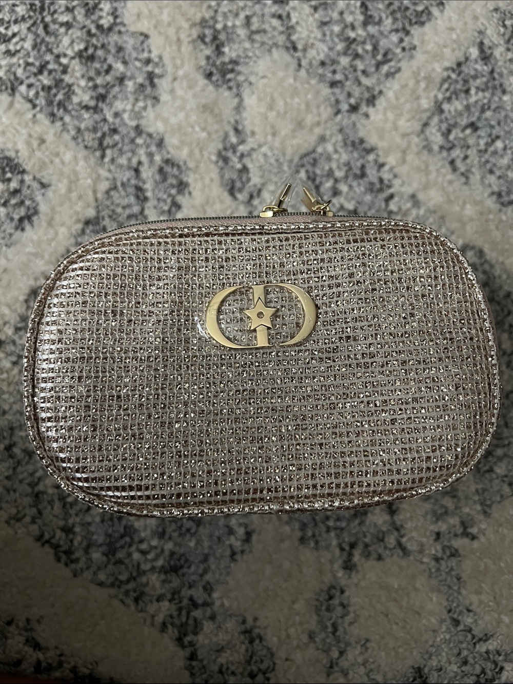 Dior Beauty Gold Rhinestone Women’s Pouch Bag